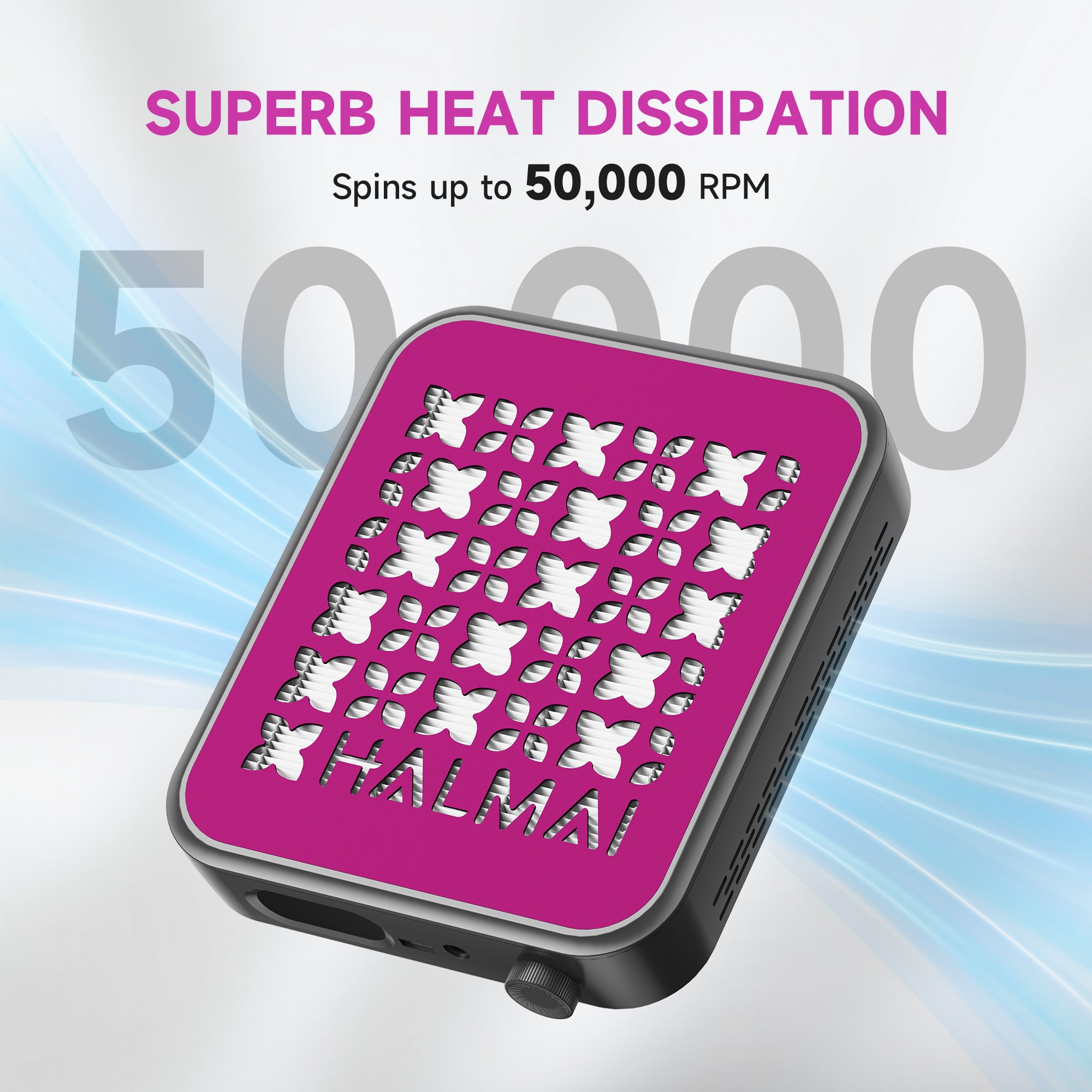HALMAI Nail Dust Collector - 800Pa Suction & 5000 RPM Brushless Motor