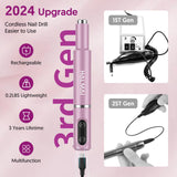 HMC180 Cordless Portable Electric Nail Drill Machine for Home with Max 20000 RPM