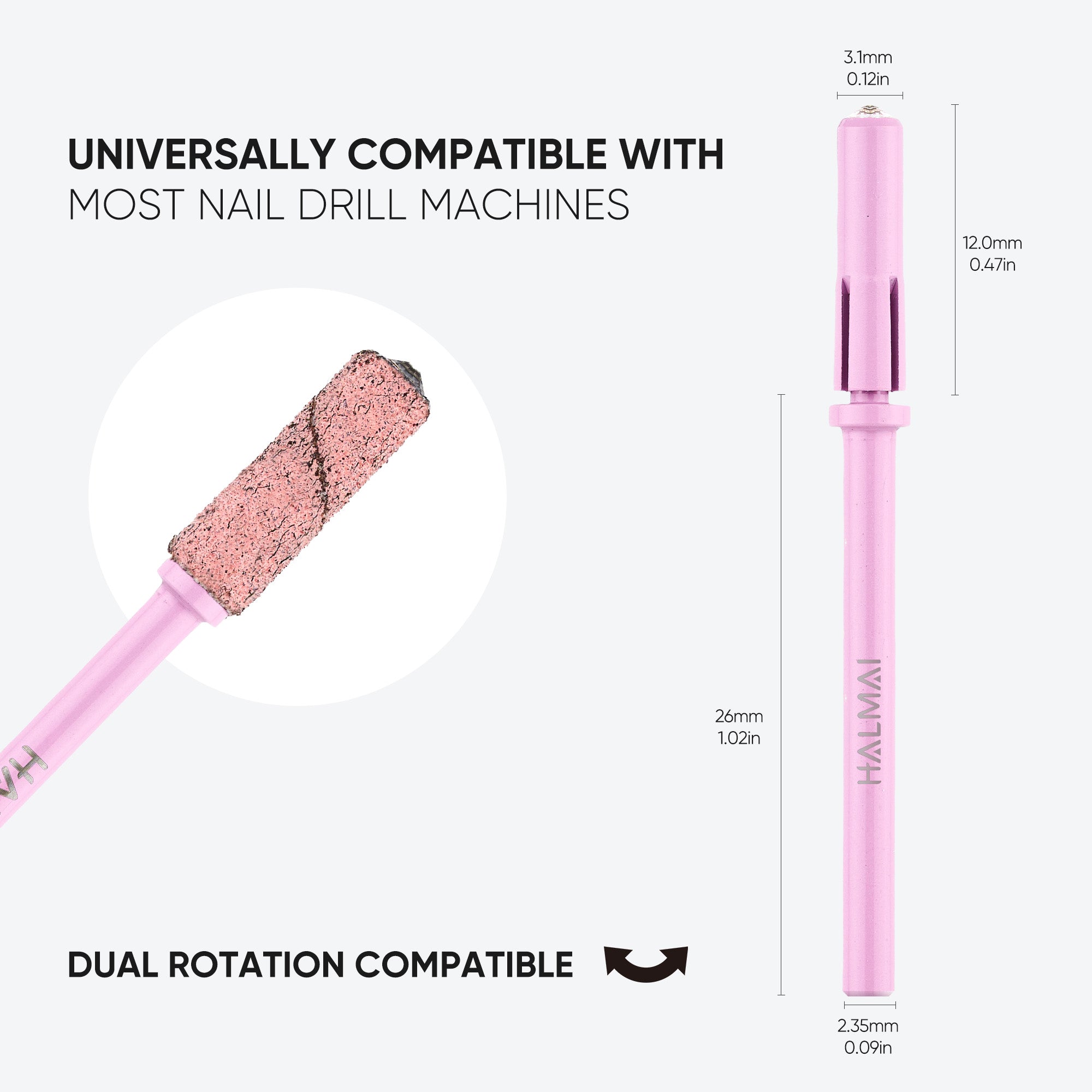 Professional Mandrel + Sanding Bands Set – Pink Mini Mandrel with #180 100pcs Drill Bands