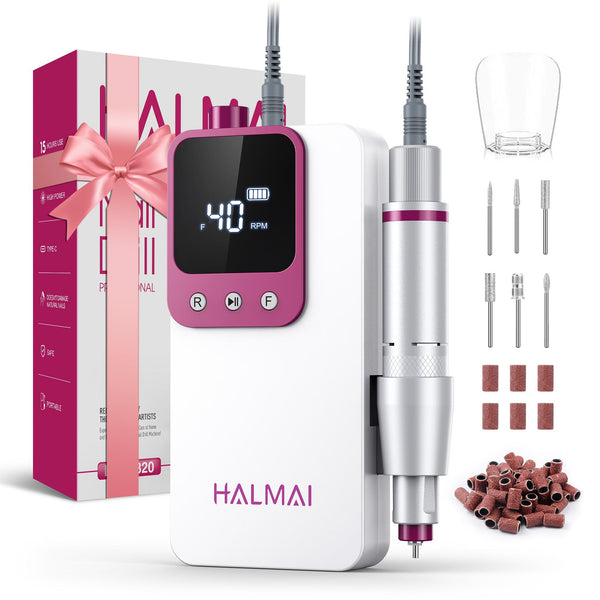 HALMAI HMC320 Professional Electric Nail Drill 40000RPM for Salon (White,Basic)