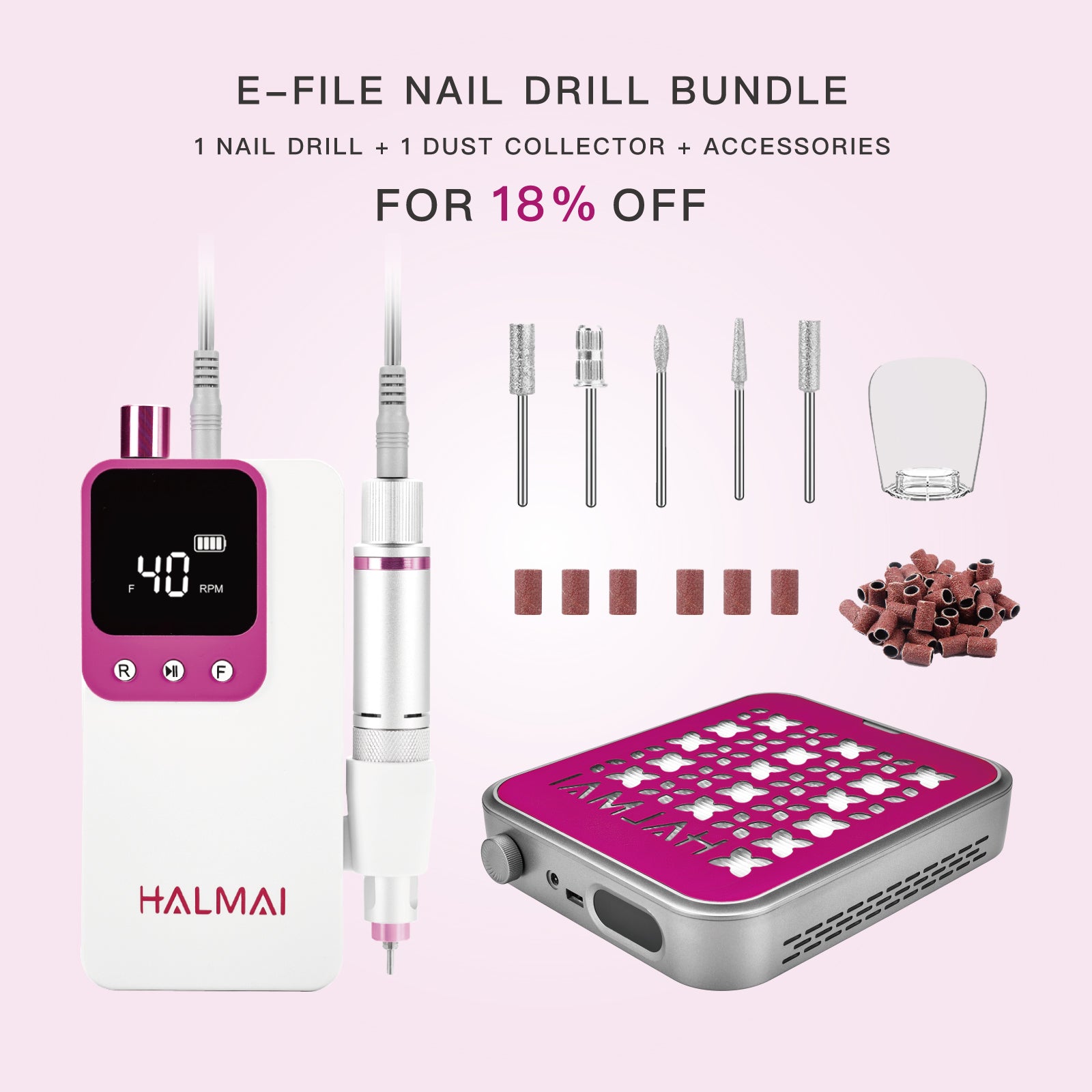 E-File Nail Drill with Zero Dust Kit