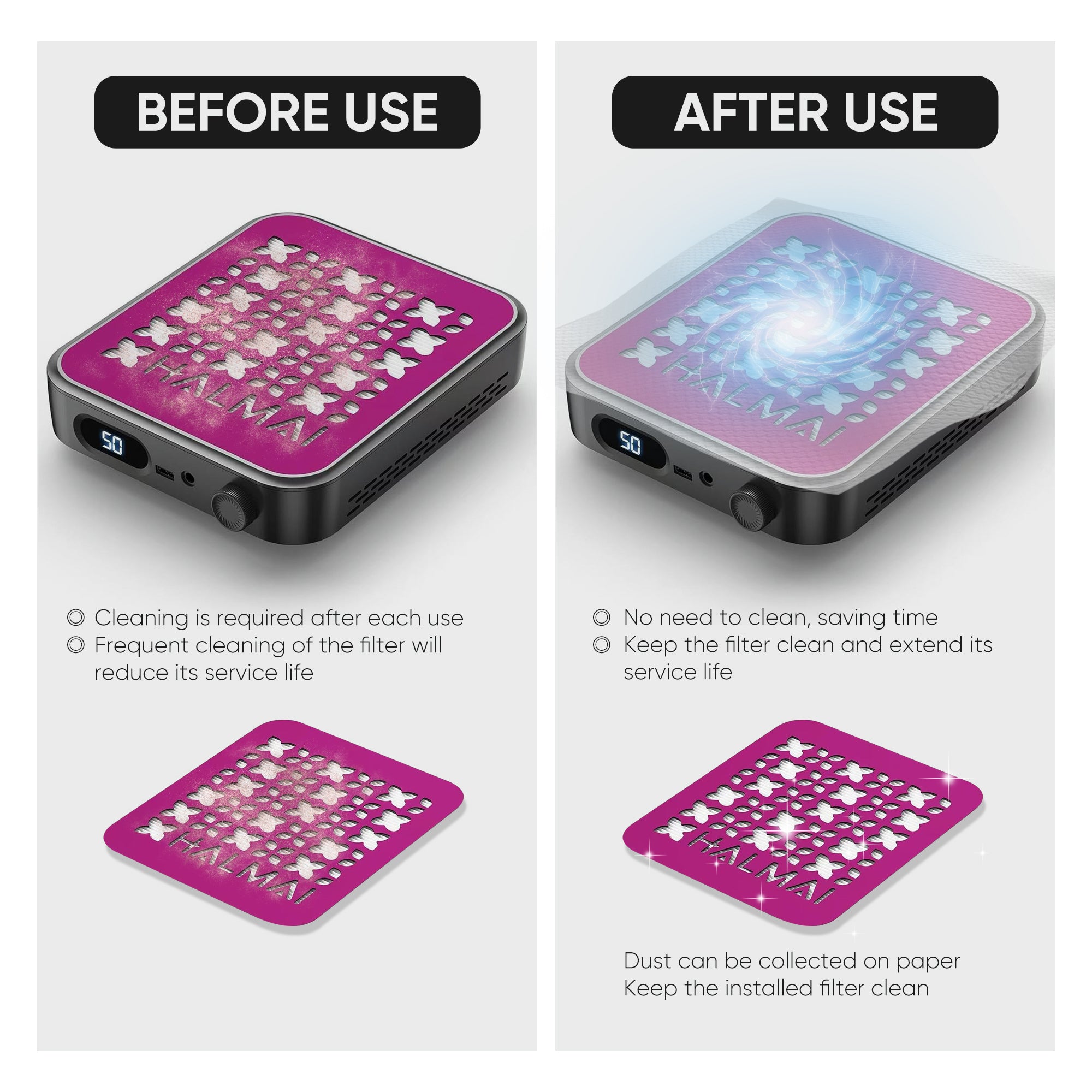 HALMAI Disposable Dust Collector Pre-Filter Sheets - Custom Fit