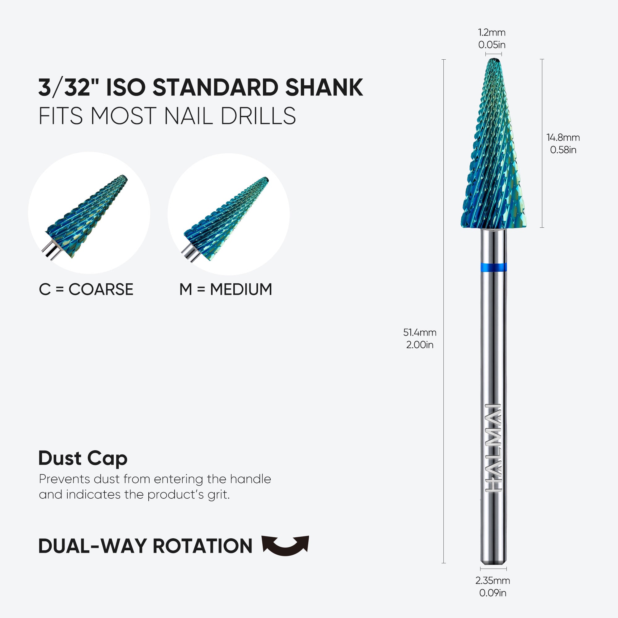 SharpOne All-in-One Nail Drill Bit – 360° Carbide Tree Shape Bit (Moss Green)