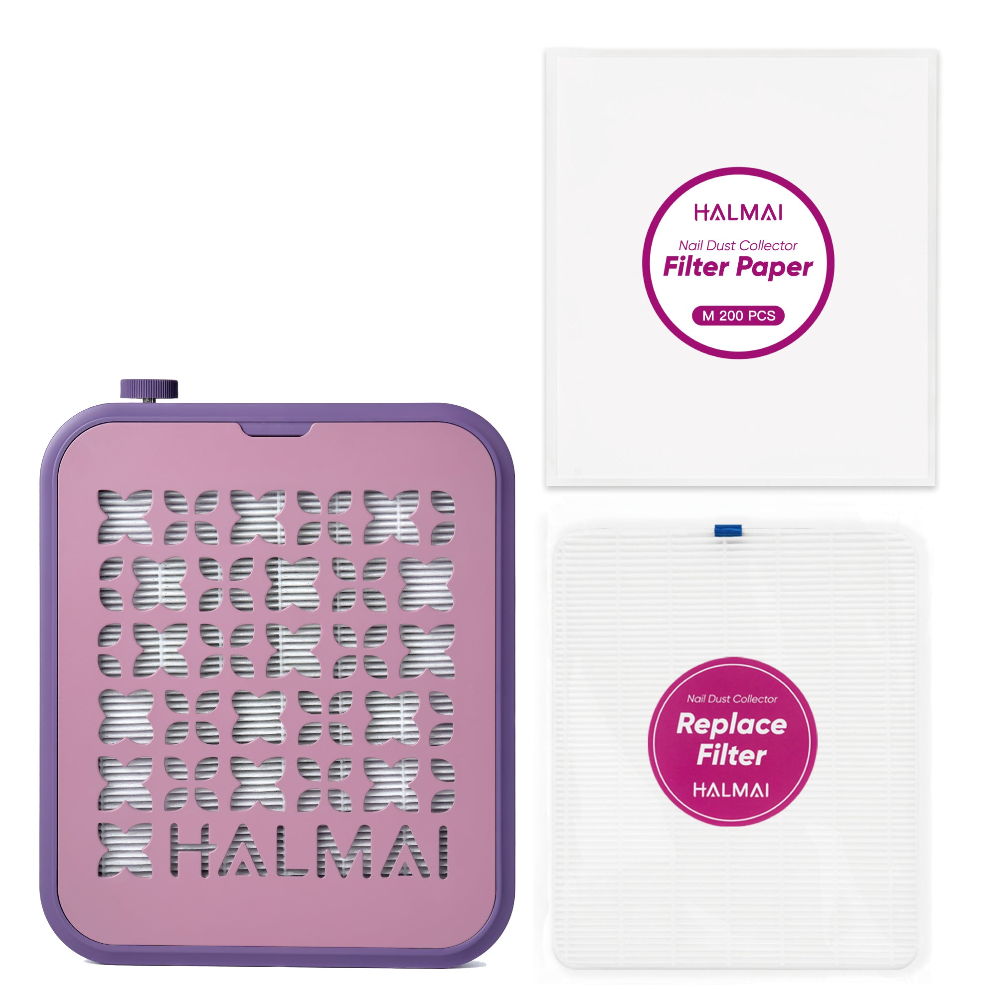 Rechargeable Cordless Nail Dust Collector Set 4 Mauve Violet