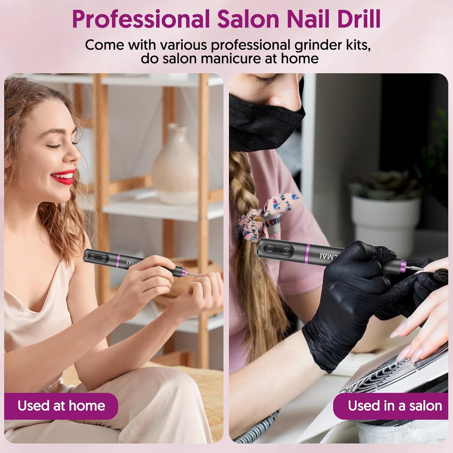 HMC180 Cordless Portable Electric Nail Drill Machine for Home with Max 20000 RPM