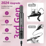 HMC180 Cordless Portable Electric Nail Drill Machine for Home with Max 20000 RPM
